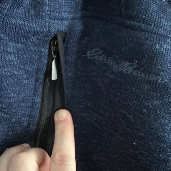 Eddie Bauer radiator fleece quarter zip pull over in blue size large (123) - Picture 5 of 7